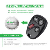 Lots of 5 Extra-Partss Car Remote Fob Replacement for Chevy KOBUT1BT 15732805 fits 1998 1999 2000 2001 Blazer 4 Button